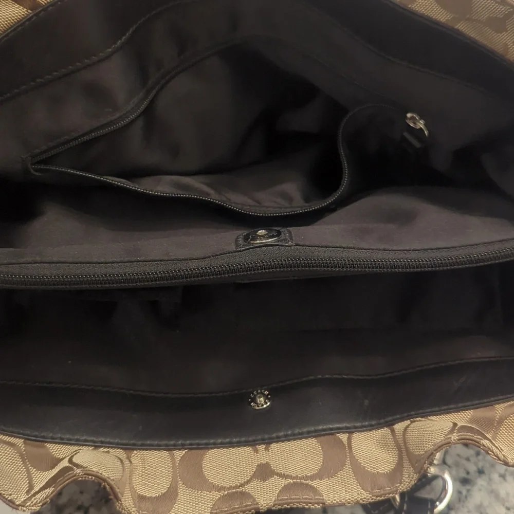 Coach Signature Penelope Satchel Brown & Black Bag Handles And Crossbody Options